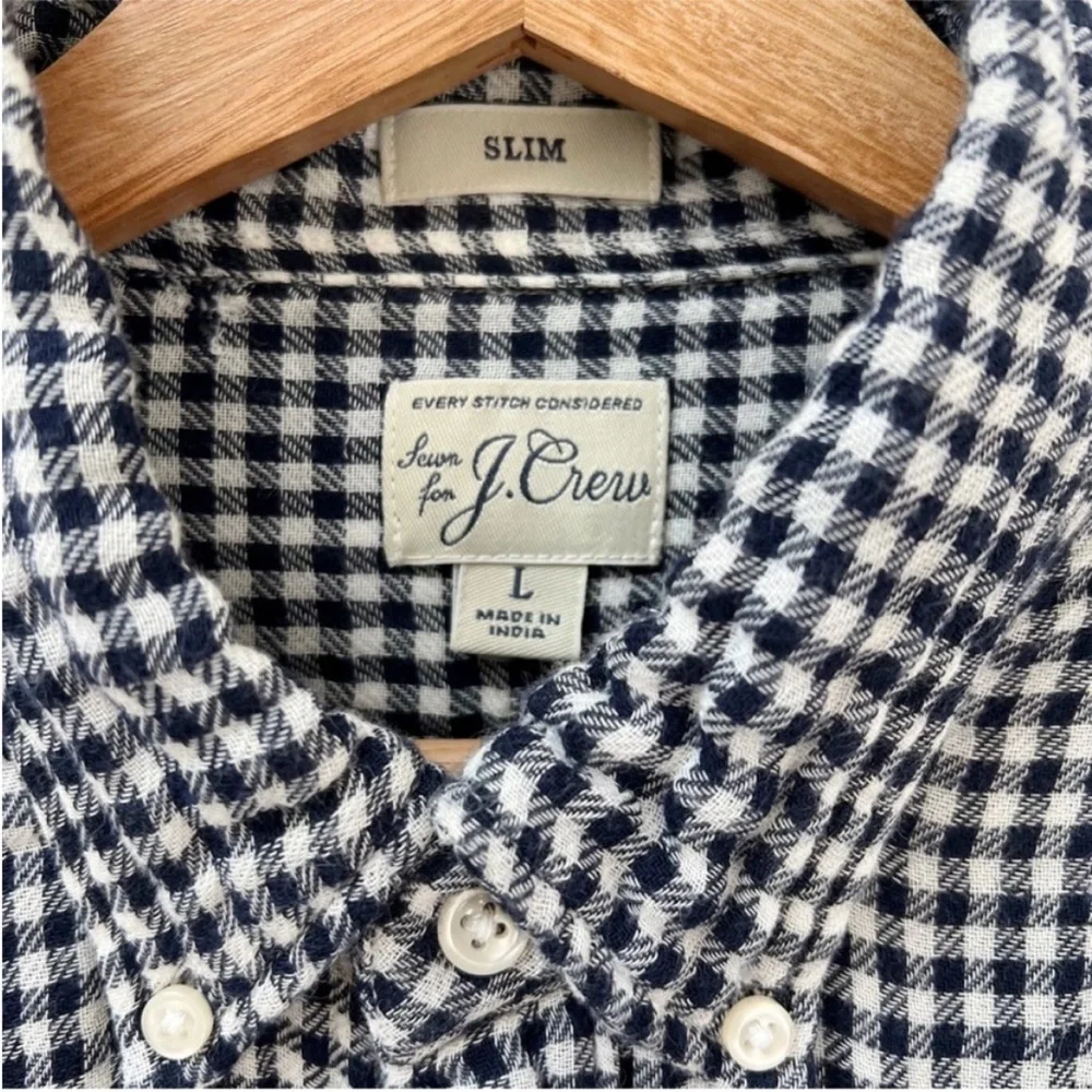 J. Crew Slim Double Weave Shirt Plaid Check